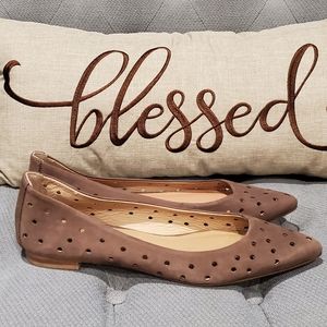 NWOB Corso Como Tan Suede Perforated Flats